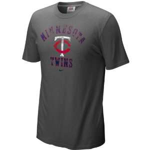 Nike Minnesota Twins Charcoal Slidepiece Tri Blend T shirt 