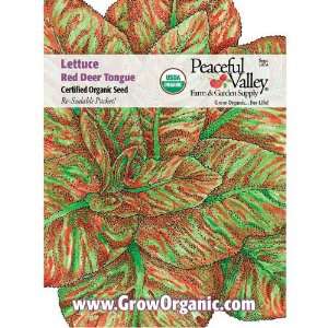    Organic Lettuce Seed Pack, Red Deer Tongue: Patio, Lawn & Garden