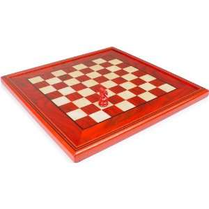  Red & Maple Framed Chess Board   2 Squares Toys & Games