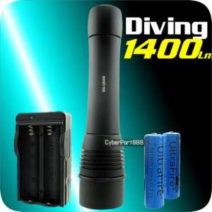 1400Lm CREE XM L T6 LED Diving Flashlight Torch +CH  
