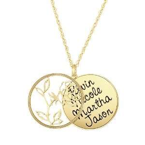  Personalized Circle Mom Pendant in 10K Yellow Gold 