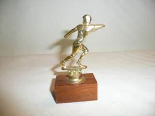 Vintage Trophy small retro old Collectible solid wood brass top 