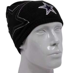  Mens Dallas Cowboys Black 2nd Season Knit Cap: Sports 