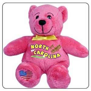   : North Carolina Symbolz Plush Pink Bear Stuffed Animal: Toys & Games