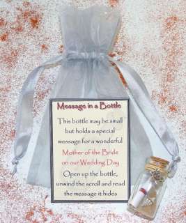 Personalised Mother of the Bride Message Bottle Gift  