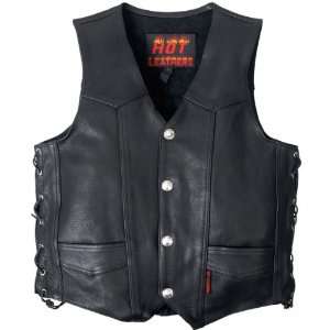   Leathers Black XX Large Heavyweight Leather Vest with Lace Up Sides