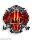 FIREFIGHTER MALTESE CROSS 9/11 TWIN TOWER LIGHTS DECAL 4 INCH RED FIRE 