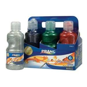  Prang Pak O Paint 8 oz Bottles, 6 Colors Glitter Paint in 
