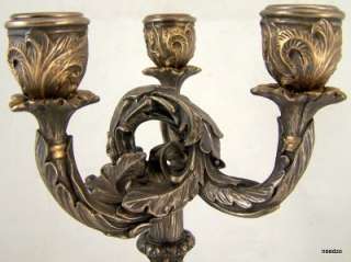 Faux Bronze Twin Angel Candle Stick Holder Statue  