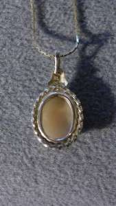   STERLING SILVER WITH GOLD OVERLAY CAMEO PENDANT NECKLACE  