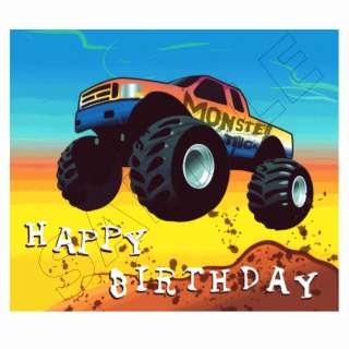 Monster Truck Happy Birthday Edible Image®Cake Decoration  