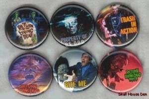 RETURN OF THE LIVING DEAD 6 New ZOMBIE Buttons/Magnets  