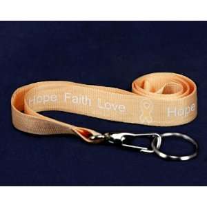  Peach Ribbon Lanyards   Hope, Faith, Love (Retail 