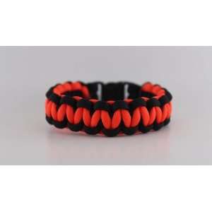  Neon Orange and Black Paracord Bracelet   8 Inches 