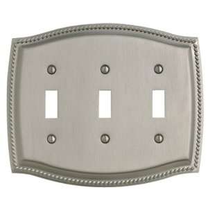   Triple Toggle Rope Design Switch Plate, Satin Nickel: Home Improvement