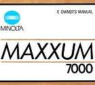 MINOLTA MAXXUM 7000 SLR 35mm CAMERA INSTRUCTION MANUAL  MINOLT​A 