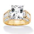 Ultimate CZ 18k Gold Over Sterling Silver Cubic Zirconia Ring 