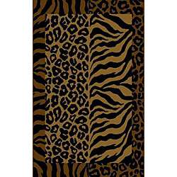   / Leopard Animal Fusion Print Gold Rug (53 x 79)  