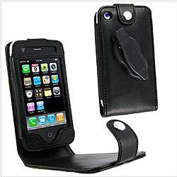 Leather Case w/ Belt Clip for Apple 3G iPhone, Black  