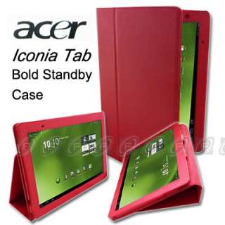 Acer Iconia Tab A500 A501 Leather Case Cover Rotating Swivel Stand 