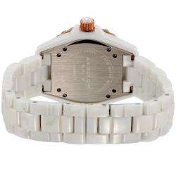 Akribos XXIV Womens Ceramic Baguette Bracelet Fashion Quartz Watch 