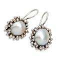 Sterling Silver Freshwater Pearl Earrings (9 mm)(India) Was 