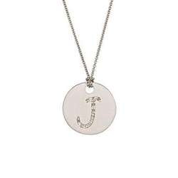 Sterling Silver Diamond Alphabet Initial Necklace  Overstock