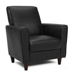 Enzo Black Faux Leather Accent Chair  Overstock