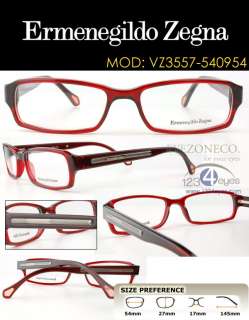   Zegna Eyeglass VZ3557 540954 FULL Rim Acetate Frame WINE  