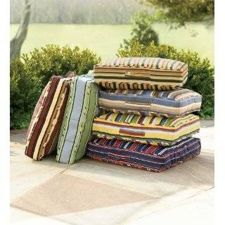   Outdoor Chair Seat and Back Cushion , Toffee Stripe: Patio, Lawn
