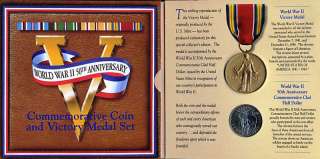 World War II 50th Anniversary Coin & Victory Medal Set  