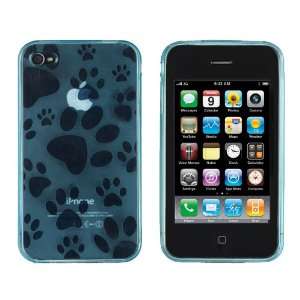   Dog Prints Case for iPhone 4 / 4G   Blue: MP3 Players & Accessories