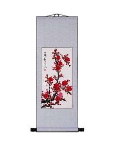 Spring Plum Flower Chinese Art Wall Scroll Painting  Overstock