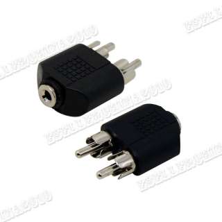 5mm Female To 2 RCA MALE Audio Adapter Converter plug  