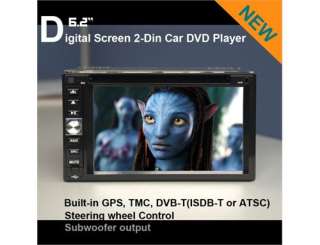 Din 6.2 digital Screen Car DVD GPS Player Ipod SD TV  