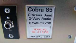   Cobra Model 85 CB Radio New In Box with Paperwork Estate Base  