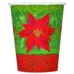  12 Christmas Poinsettia 9 Oz Cups Case Pack 144 