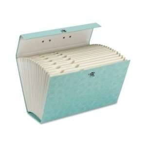  Expanding File w/Handle 19 Pkt 10 1/2x15 Teal/Lt Teal 