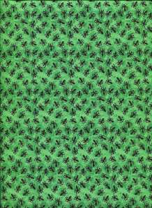 BUGGING OUT BLACK ANTS ON GREEN~ Cotton Quilt Fabric  