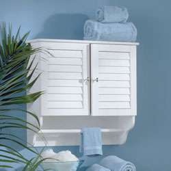 White Nassau Wall mount Towel Cabinet  Overstock