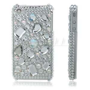  Ecell   CLEAR 3D RHINESTONES BLING BACK CASE FOR iPHONE 4 