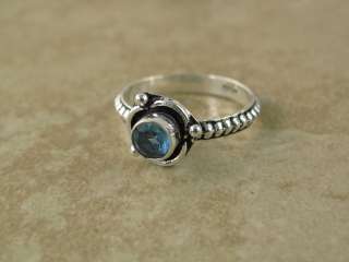 silver ( RING ) ( size  7.25 ) * * * BLUE TOPAZ quartz * * *  