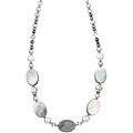 Charming Life Sterling Silver Black Mother of Pearl Necklace 