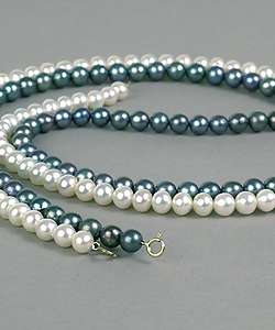 Black and White Cultured Pearl Necklace Set (5.5 6 mm) (Case of 3 