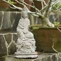 volcanic ash happy buddha statue stone washed indonesia today $ 40 99
