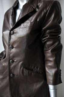RALPH LAUREN COLLECTION Brown Leather Blazer Jacket 4  