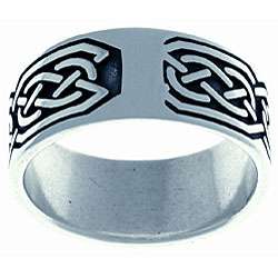 Sterling Silver Celtic Round Knot Ring  Overstock