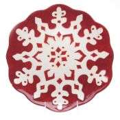 Certified International Holiday Magic Red 13 inch Snowflake Platter 