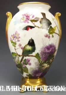 MASTER PAINTING   SUPERB LIMOGES FRANCE H PAINTED DAISY, BIRDS 