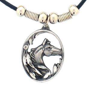 Earth Spirit Necklace   Horse Head in Oval Sports 